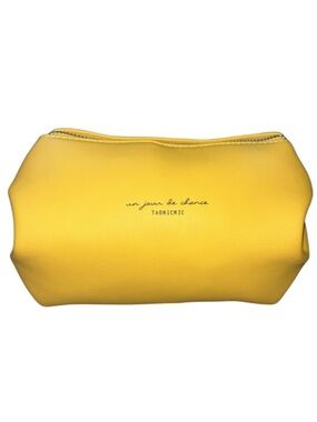 NWOT TAOMICMIC "Un Jour De Chance" Yellow Cosmetic Makeup Travel Bag